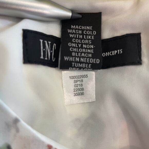 INC Floral Bouquet Lace Midi Dress Ruffle Handkerchief Sleeveless Trip 16 Plus - Picture 12 of 12